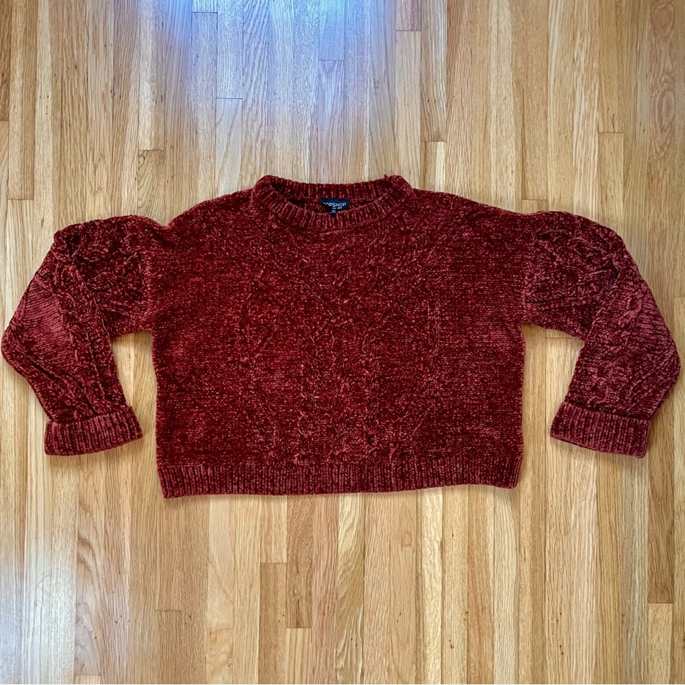 Topshop chenille cable knit sweater